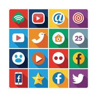Social Media Icon Set Collection for Websites and Mobile Applications vector