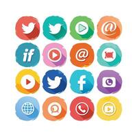 Social Media Icon Set Collection for Websites and Mobile Applications vector