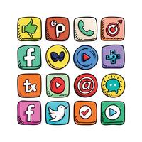 Social Media Icon Set Collection for Websites and Mobile Applications vector