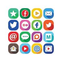 Social Media Icon Set Collection for Websites and Mobile Applications vector