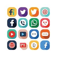 Social Media Icon Set Collection for Websites and Mobile Applications vector