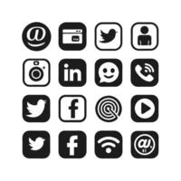 Social Media Icon Set Collection for Websites and Mobile Applications vector