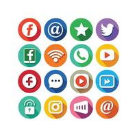 Social Media Icon Set Collection for Websites and Mobile Applications vector