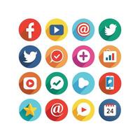 Social Media Icon Set Collection for Websites and Mobile Applications vector