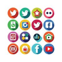 Social Media Icon Set Collection for Websites and Mobile Applications vector