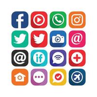 Social Media Icon Set Collection for Websites and Mobile Applications vector