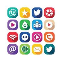 Social Media Icon Set Collection for Websites and Mobile Applications vector