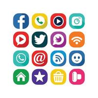 Social Media Icon Set Collection for Websites and Mobile Applications vector