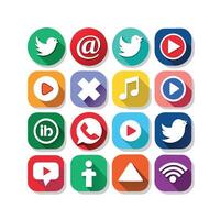 Social Media Icon Set Collection for Websites and Mobile Applications vector