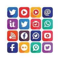 Social Media Icon Set Collection for Websites and Mobile Applications vector