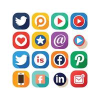 Social Media Icon Set Collection for Websites and Mobile Applications vector
