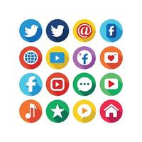 Social Media Icon Set Collection for Websites and Mobile Applications vector