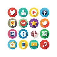 Social Media Icon Set Collection for Websites and Mobile Applications vector