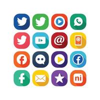 Social Media Icon Set Collection for Websites and Mobile Applications vector