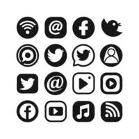 Social Media Icon Set Collection for Websites and Mobile Applications vector