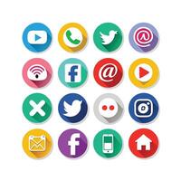 Social Media Icon Set Collection for Websites and Mobile Applications vector