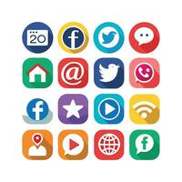 Social Media Icon Set Collection for Websites and Mobile Applications vector