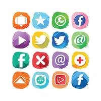 Social Media Icon Set Collection for Websites and Mobile Applications vector