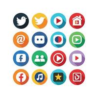 Social Media Icon Set Collection for Websites and Mobile Applications vector