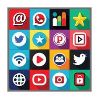 Social Media Icon Set Collection for Websites and Mobile Applications vector