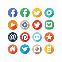 Social Media Icon Set Collection for Websites and Mobile Applications vector