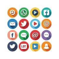 Social Media Icon Set Collection for Websites and Mobile Applications vector