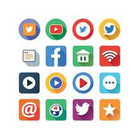 Social Media Icon Set Collection for Websites and Mobile Applications vector