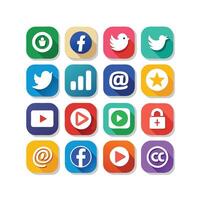 Social Media Icon Set Collection for Websites and Mobile Applications vector