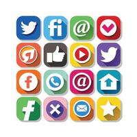 Social Media Icon Set Collection for Websites and Mobile Applications vector