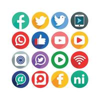Social Media Icon Set Collection for Websites and Mobile Applications vector