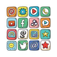 Social Media Icon Set Collection for Websites and Mobile Applications vector