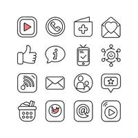 Social Media Icon Set Collection for Websites and Mobile Applications vector