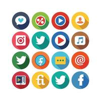 Social Media Icon Set Collection for Websites and Mobile Applications vector