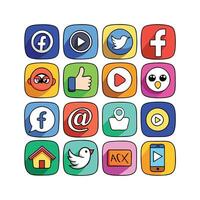 Social Media Icon Set Collection for Websites and Mobile Applications vector