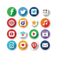 Social Media Icon Set Collection for Websites and Mobile Applications vector