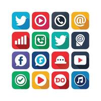 Social Media Icon Set Collection for Websites and Mobile Applications vector