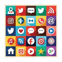 Social Media Icon Set Collection for Websites and Mobile Applications vector