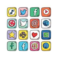 Social Media Icon Set Collection for Websites and Mobile Applications vector