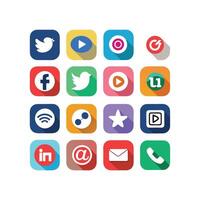 Social Media Icon Set Collection for Websites and Mobile Applications vector