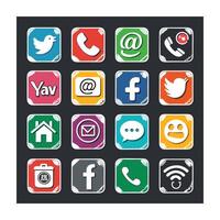 Social Media Icon Set Collection for Websites and Mobile Applications vector