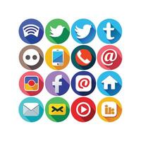 Social Media Icon Set Collection for Websites and Mobile Applications vector