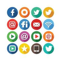 Social Media Icon Set Collection for Websites and Mobile Applications vector