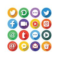 Social Media Icon Set Collection for Websites and Mobile Applications vector