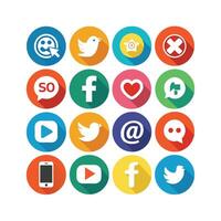 Social Media Icon Set Collection for Websites and Mobile Applications vector