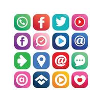 Social Media Icon Set Collection for Websites and Mobile Applications vector