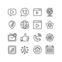 Social Media Icon Set Collection for Websites and Mobile Applications vector