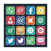 Social Media Icon Set Collection for Websites and Mobile Applications vector
