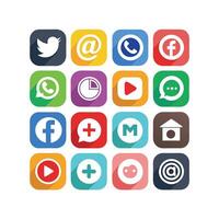 Social Media Icon Set Collection for Websites and Mobile Applications vector