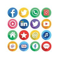 Social Media Icon Set Collection for Websites and Mobile Applications vector