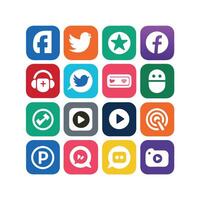 Social Media Icon Set Collection for Websites and Mobile Applications vector